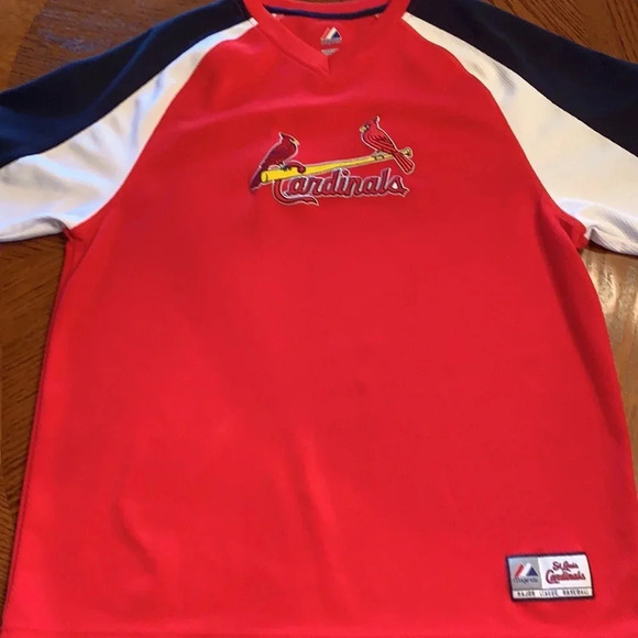 Majestic St Louis Cardinals Stitched on Logos Jersey Large - Picture 3 of 9